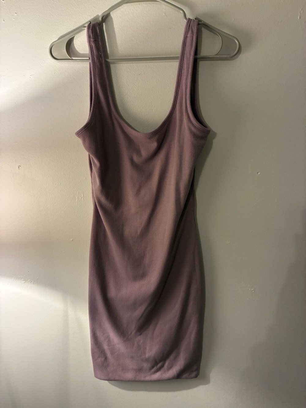 Love Tree Ribbed Bodycon Mini Dress Mauve Sleeveless Size S